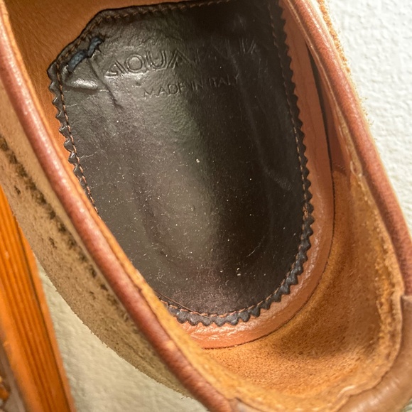 Aquatalia Carson Wingtip Light Brown Tan Suede Oxford Brogue Size 12 $450 - Picture 5 of 11